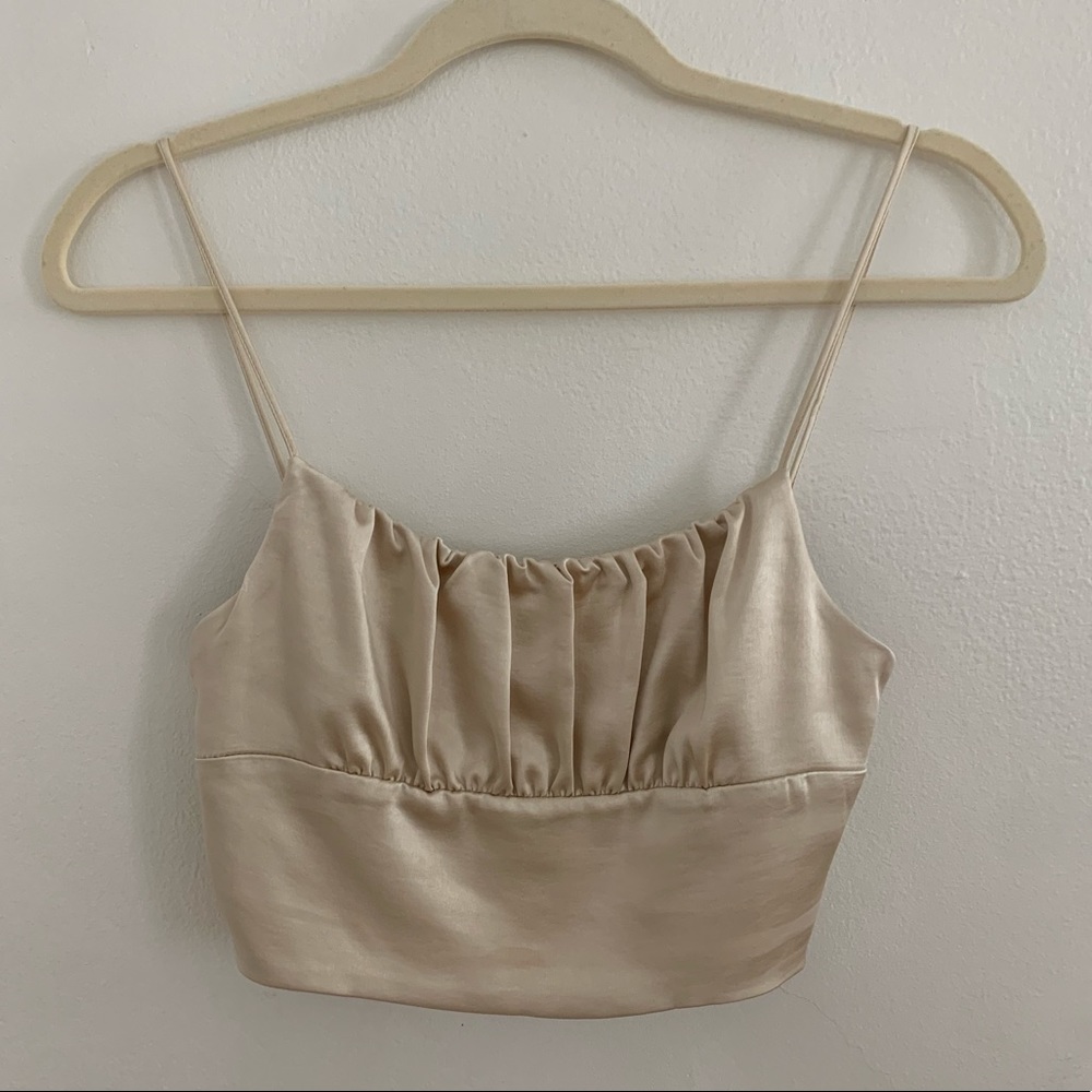 Zara satin crop tank